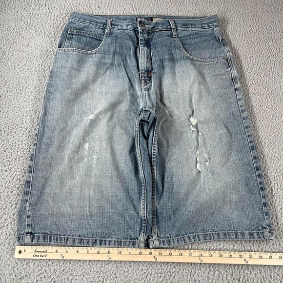 Southpole Other - Vintage Southpole Baggy Hip-hop Skate Rave 38 Embroidered Denim Shorts Jorts Y2K